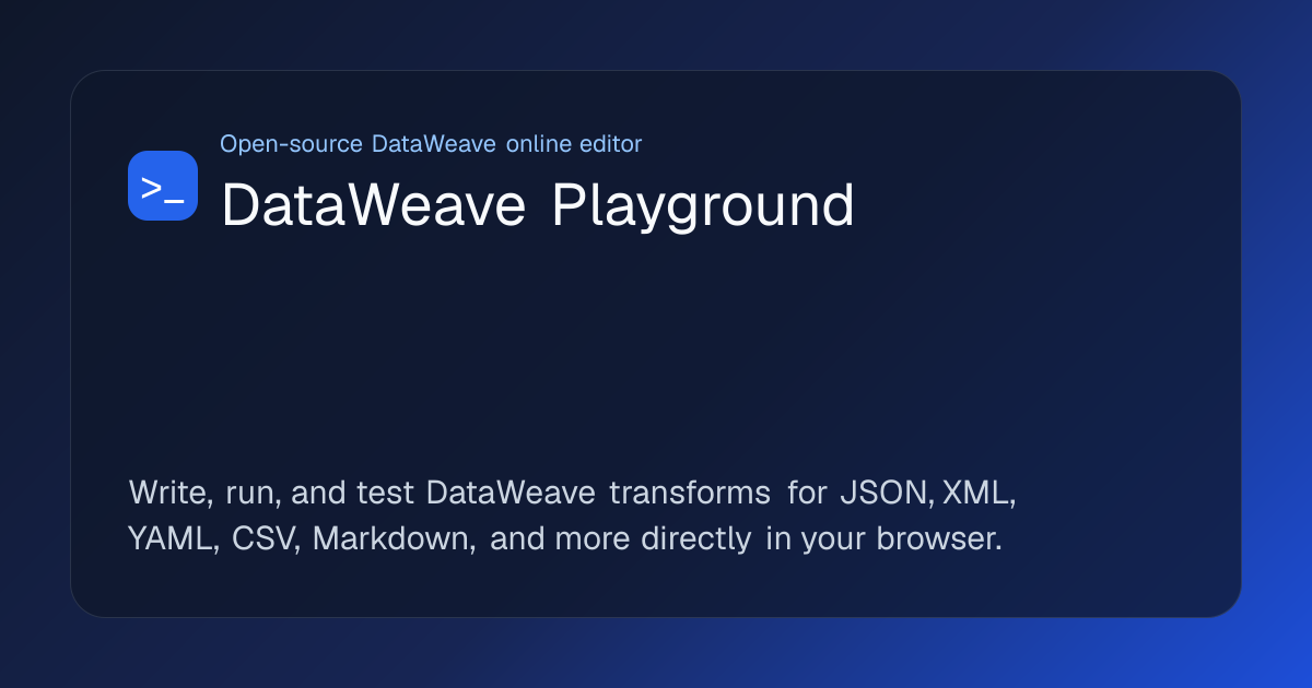 DataWeave Playground